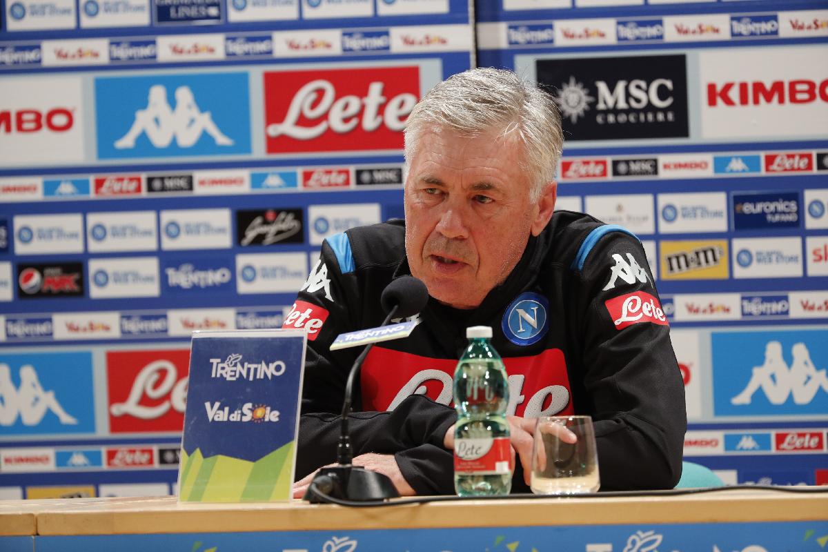 Carlo Ancelotti conferenza stampa, foto Ciro De Luca